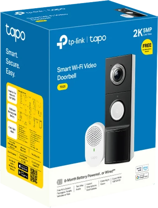 Умный дверной глазок 5MP (2K) с питанием от аккумулятора Tapo D235 — 4