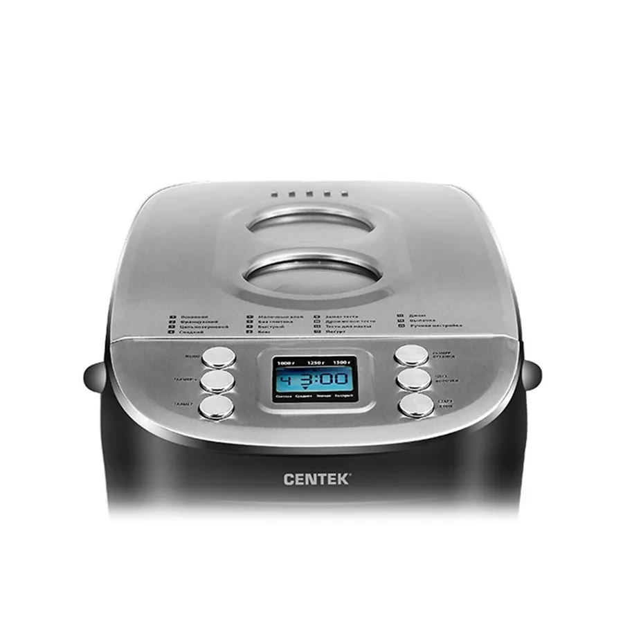 Хлебопечь Centek CT-1415, 860Вт, 15 программ, черная — 3