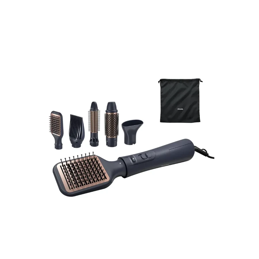 Фен-щётка Philips 5000 BHA530/00, 1000 Вт, 5 насадок, синий