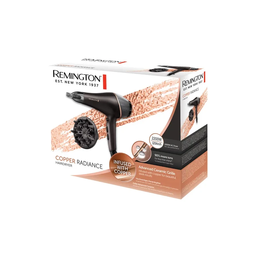 Фен Remington AC5700, AC-мотор, 2200 Вт, ионизация, 3м кабель — 2