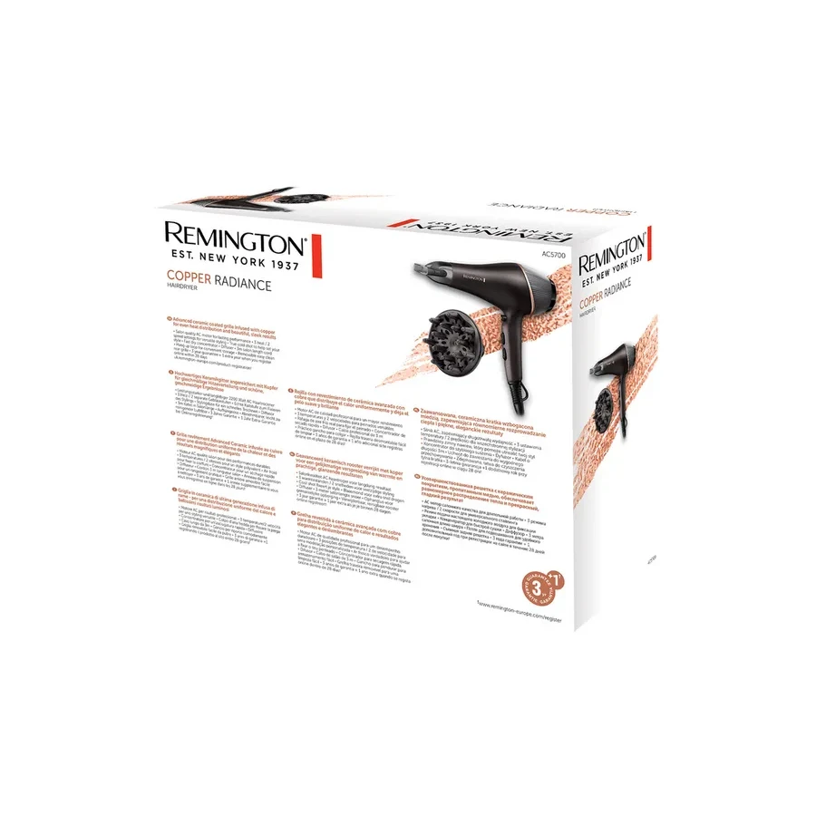 Фен Remington AC5700, AC-мотор, 2200 Вт, ионизация, 3м кабель — 3
