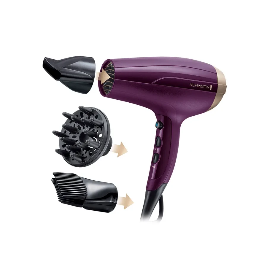 Фен Remington D5219, DC-мотор, 2300 Вт, 3 насадки, фиолетовый