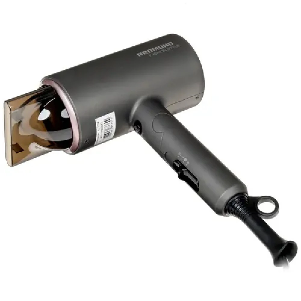 Фен Redmond RF-534, 1600 Вт, складная ручка, серый/розовый — 4