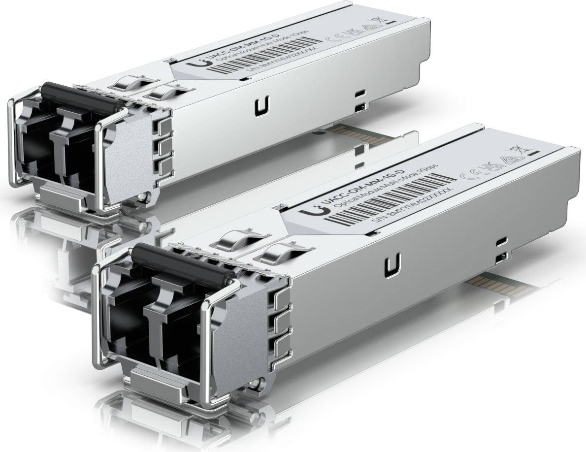 Оптический модуль Ubiquiti UACC-OM-MM-1G-D, SFP 1 Гбит/с, многомодовый, 850 нм, Duplex LC, 550 м, 20 шт