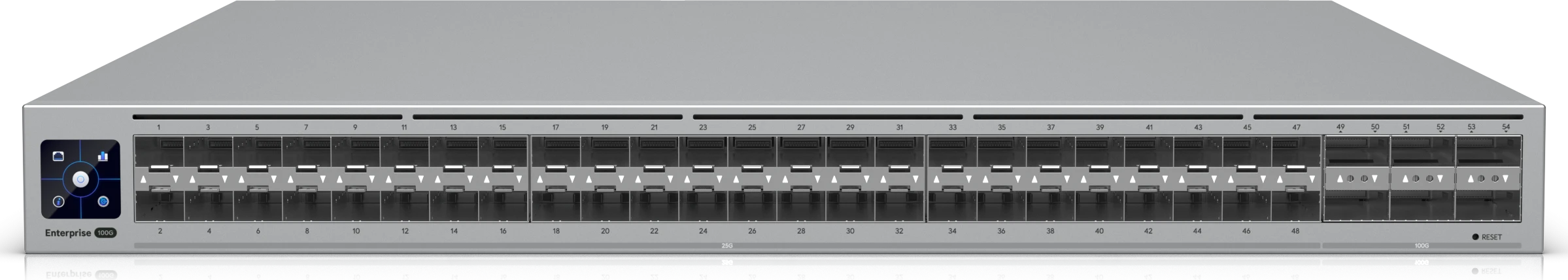 Коммутатор агрегации Ubiquiti UniFi Enterprise Campus Aggregation, 48xSFP28 25G, 6xQSFP28 100G, L3, 1U