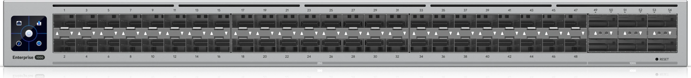 Коммутатор агрегации Ubiquiti UniFi Enterprise Campus Aggregation, 48xSFP28 25G, 6xQSFP28 100G, L3, 1U — 2