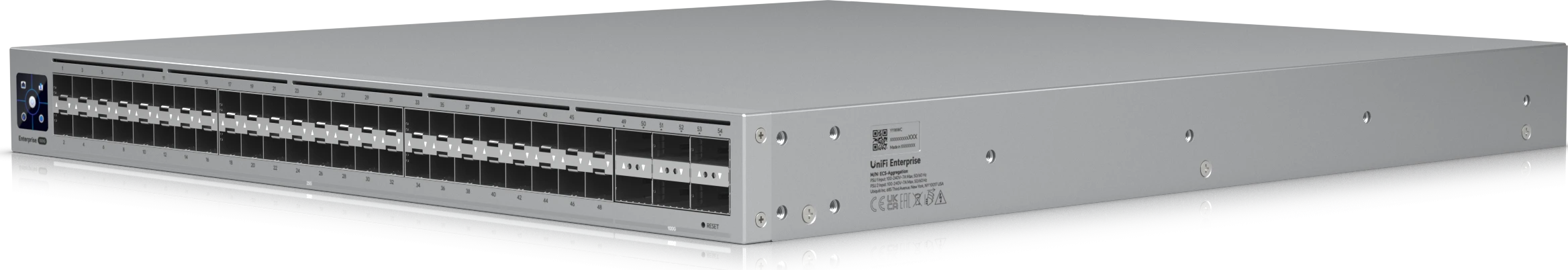 Коммутатор агрегации Ubiquiti UniFi Enterprise Campus Aggregation, 48xSFP28 25G, 6xQSFP28 100G, L3, 1U — 5