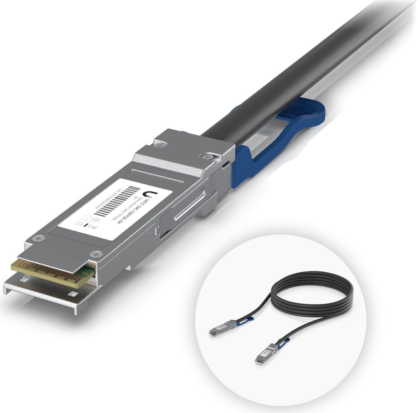 Кабель Ubiquiti UACC-DAC-QSFP28-3M, DAC QSFP28, 100 Гбит/с, 3 м, пассивный медный