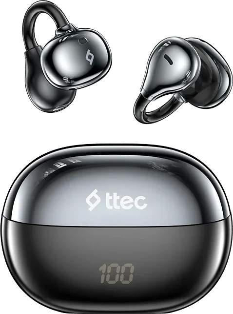 Наушники ttec AirBeat Aura, беспроводные, открытые, крепление-клипса, Bluetooth, чёрные — 5