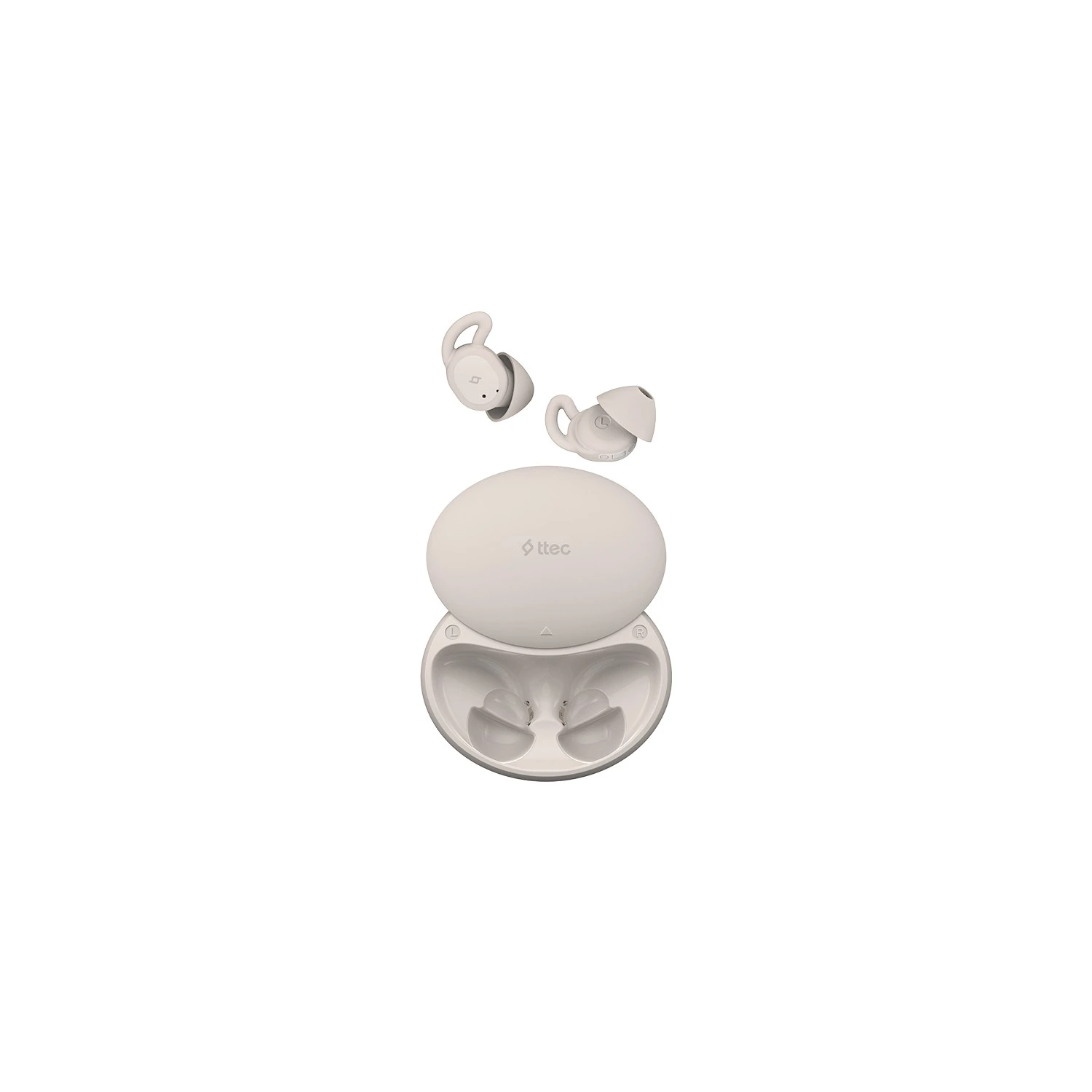 Наушники ttec AirBeat Dream, TWS, внутриканальные, для сна, Bluetooth, серые