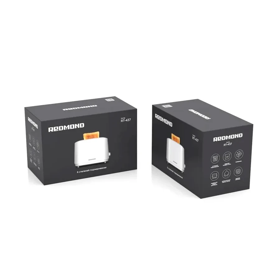 Тостер Redmond RT-437, 750Вт, 2 отделения, белый — 3
