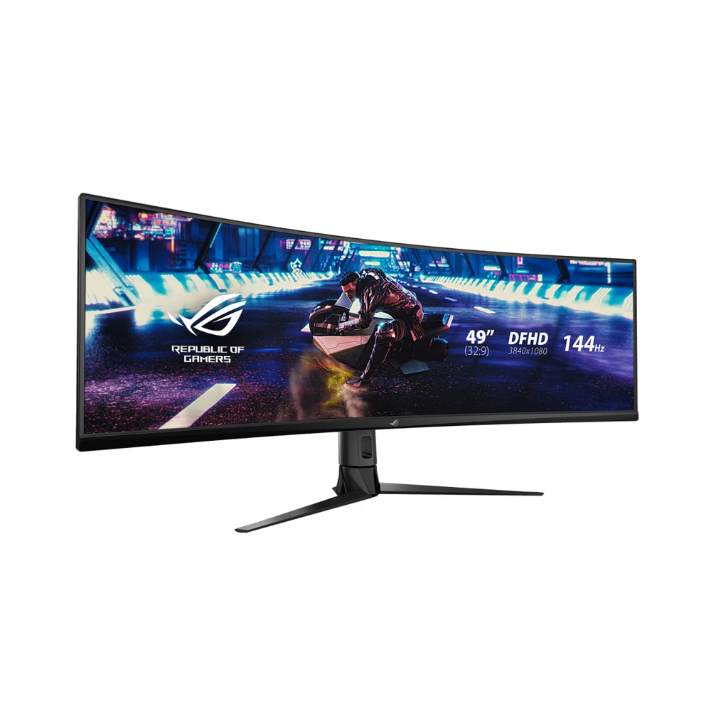 Монитор ASUS XG49VQ VA,49",32:9 UHD(3840x1080x144 Hz),400cd/m2,HDR 400,3000:1,178/178,4ms,Spks 5W,DP,2HDMI,3xUSB — 2