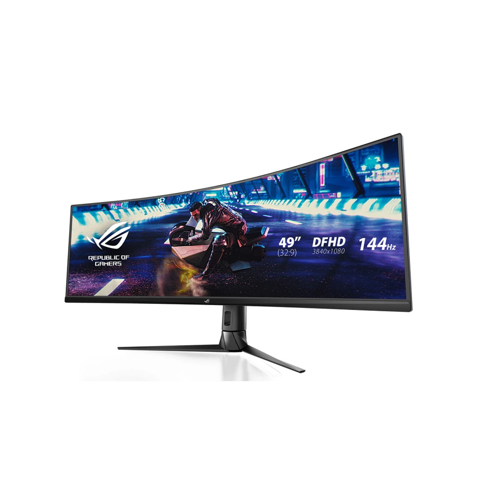 Монитор ASUS XG49VQ VA,49",32:9 UHD(3840x1080x144 Hz),400cd/m2,HDR 400,3000:1,178/178,4ms,Spks 5W,DP,2HDMI,3xUSB — 3