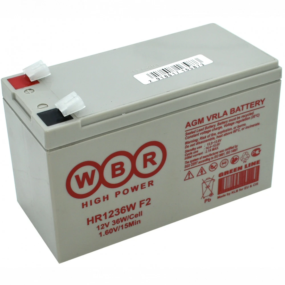 Батарея для UPS 12V,  9Ah, WBR HR1236W F2, 151x65x94mm — 2
