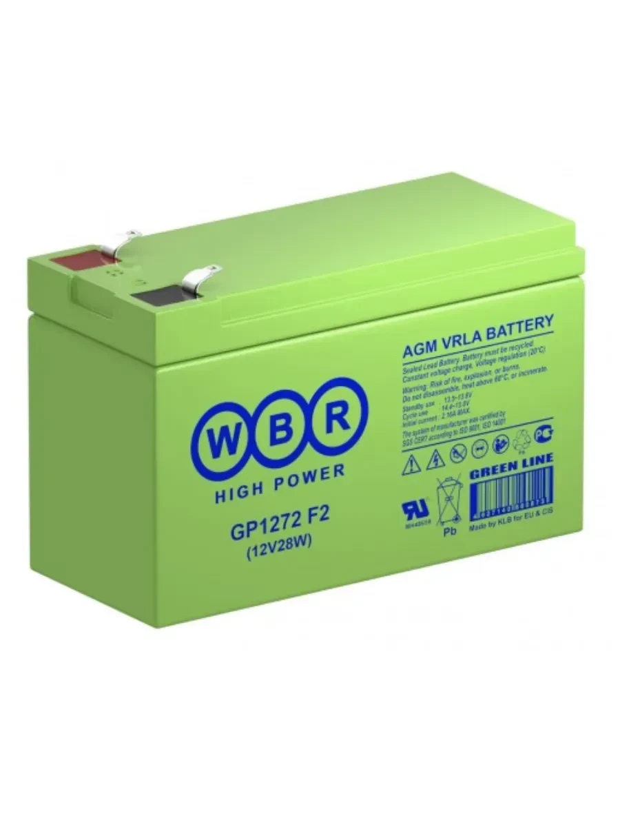 Батарея для UPS 12V, 7.2Ah, WBR GP1272 F2, 151x65x94mm