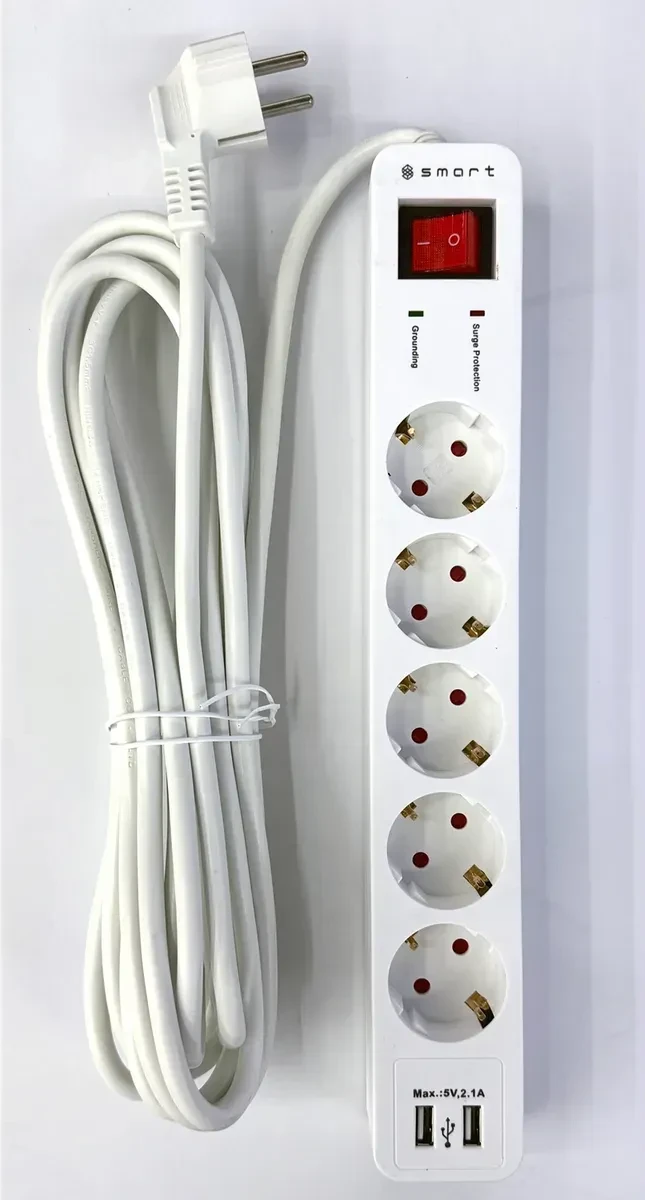 Сетевой фильтр SMART SM-G5WU, 16А, 5м, 2USB — 3