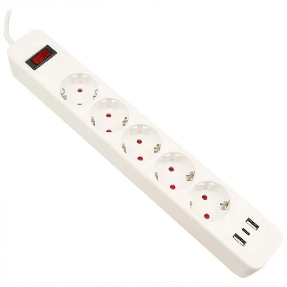 Сетевой фильтр SMART SM-GS05BK3U, 16А, 3м, USB — 5