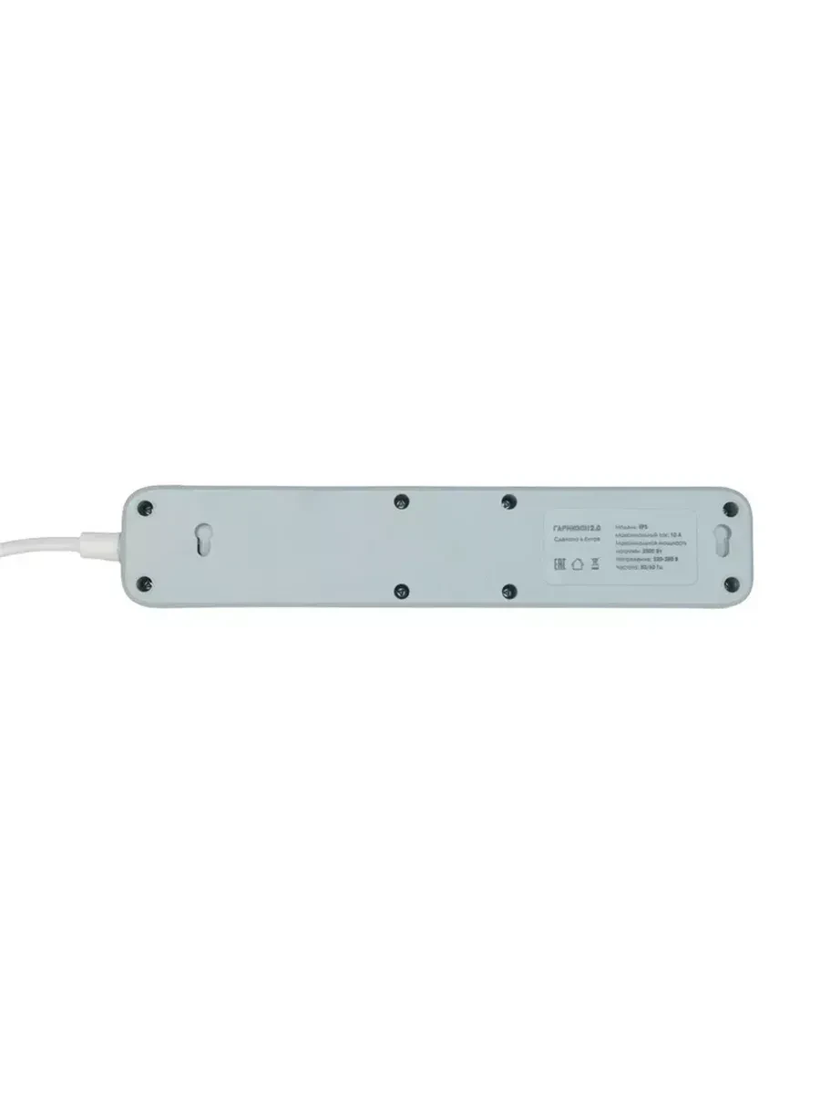 Сетевой фильтр Гарнизон, 2м, 3 розетки, 2xUSB/Type-C, 10A, белый — 5