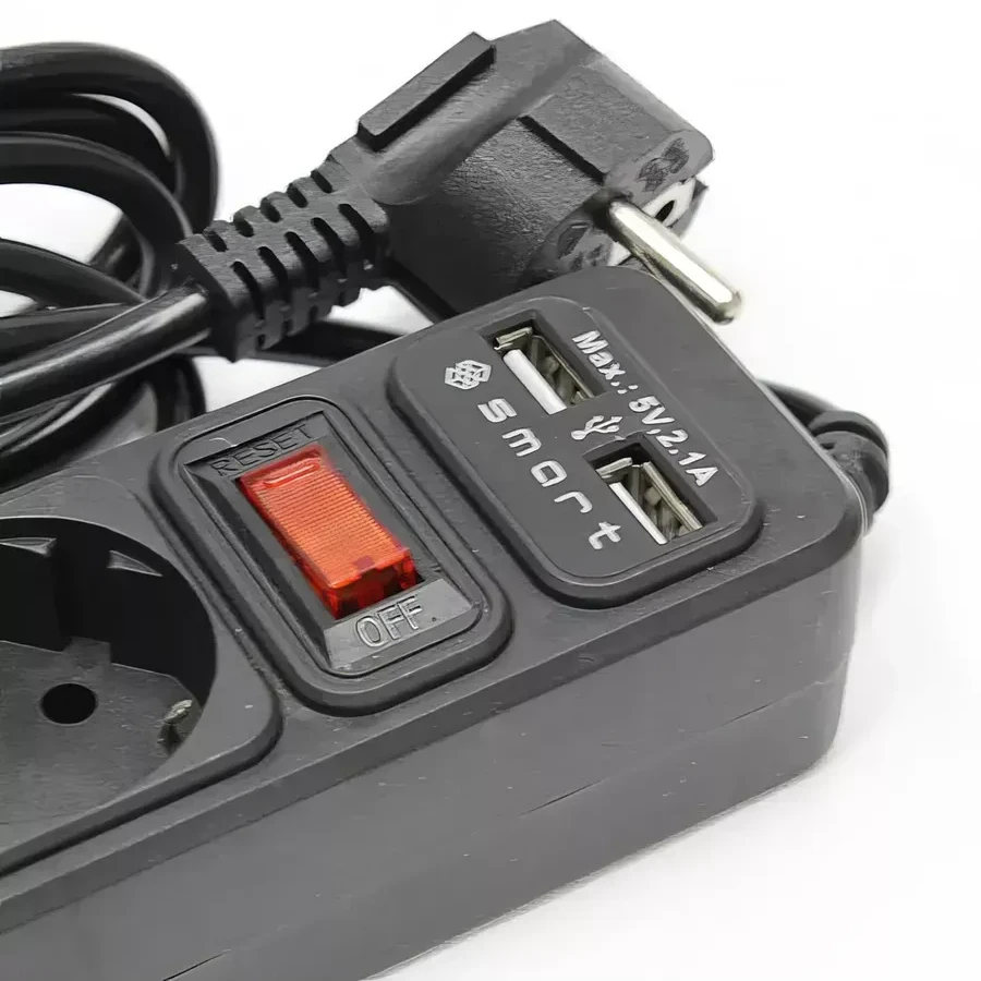 Сетевой фильтр Setevoy filtr SMART SM-06BU 6 rozetok USB 5m — 2