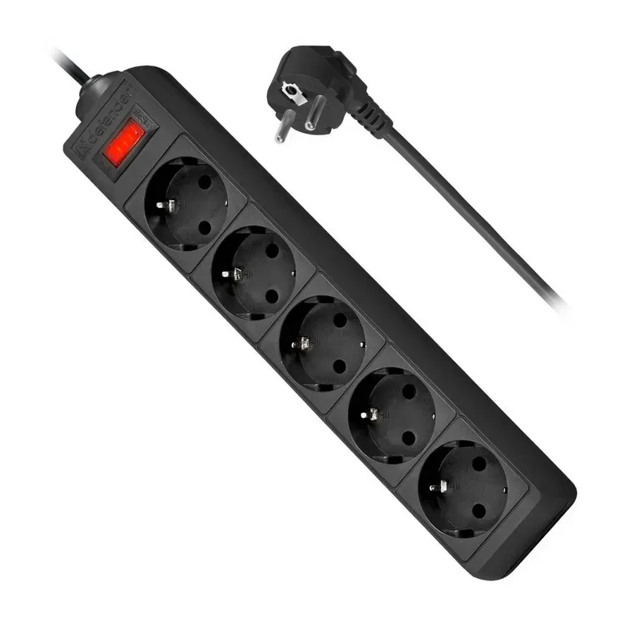Сетевой фильтр Defender ES 3м 5 розеток Black