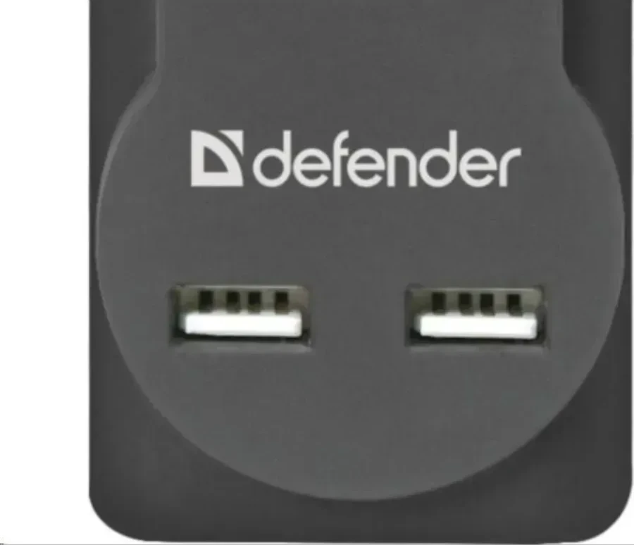 Сетевой фильтр Defender DFS 751, 5 розеток, 1.8м, USB — 5