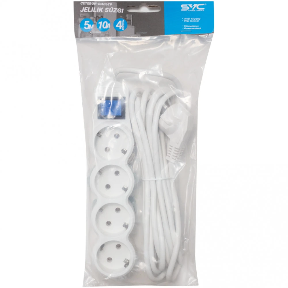 Setevoy filtr SVC ZP4S-50M, 4 розеток, 5 m — 3