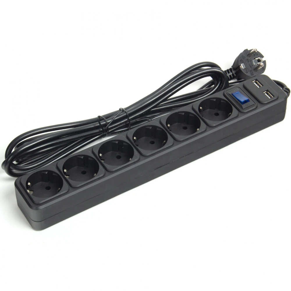Setevoy filtr SVC ZC6S-30M-USB, 6 розеток, 3 m — 2