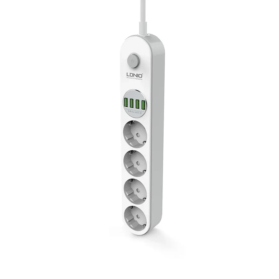 Сетевой фильтр LDNIO SE4432, 4 розетки, 4 USB, 2м — 2