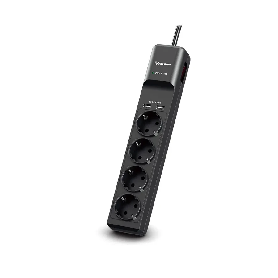 Сетевой фильтр CyberPower P0420SUC0-DE, 4 розетки, 2 USB