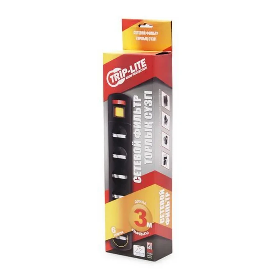 Сетевой фильтр Trip-lite GR16-1379T, 6 розеток, 3м, чёрный — 3