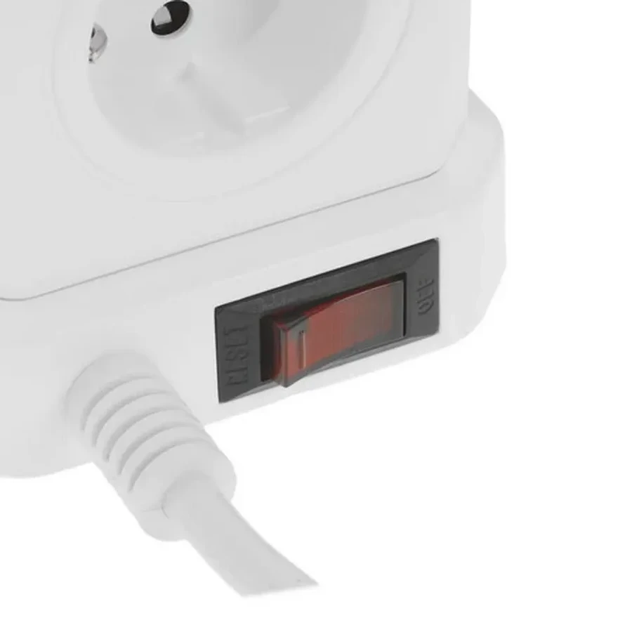 Сетевой фильтр Cablexpert Tower 5р, TWR-5-U4-W-3, 10А, 4хUSB, 3.1А, 3м, ур.защ. 4+, коробка белый — 5