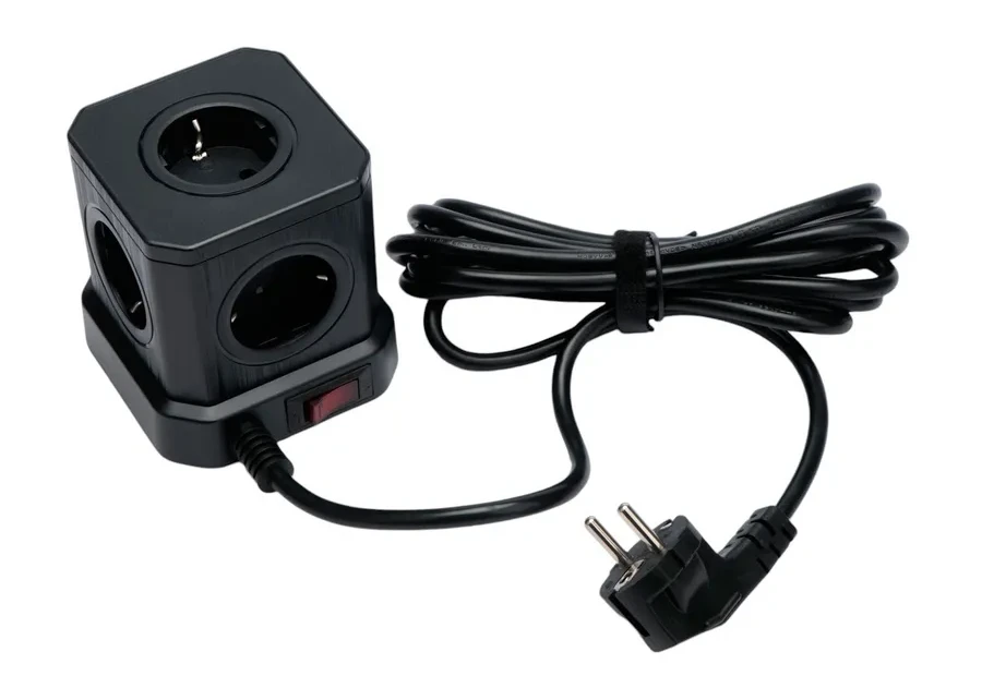 Сетевой фильтр Cablexpert Tower, TWR-5-U4-B-2, 5р, 10А, 4хUSB, 3.1А, 2м, ур.защ. 4+, коробка черный — 2