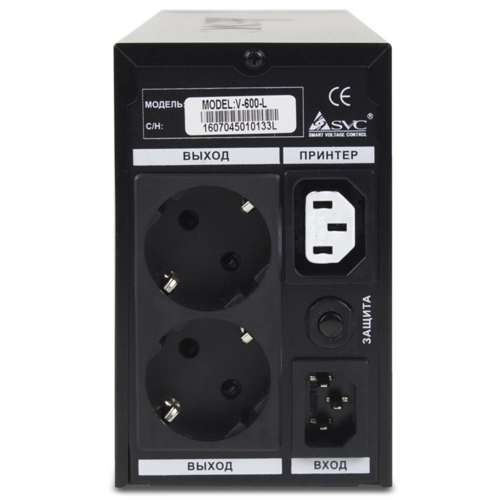 UPS SVC V-600-L, 600VA/360Vt, AVR, 3 розеток — 3