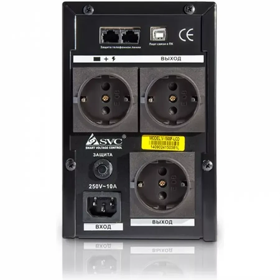 UPS SVC V-1500-F, 1500VA/900Vt, Smart, USB, 3 розеток