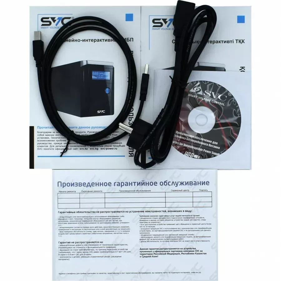 UPS SVC V-1500-F, 1500VA/900Vt, Smart, USB, 3 розеток — 5