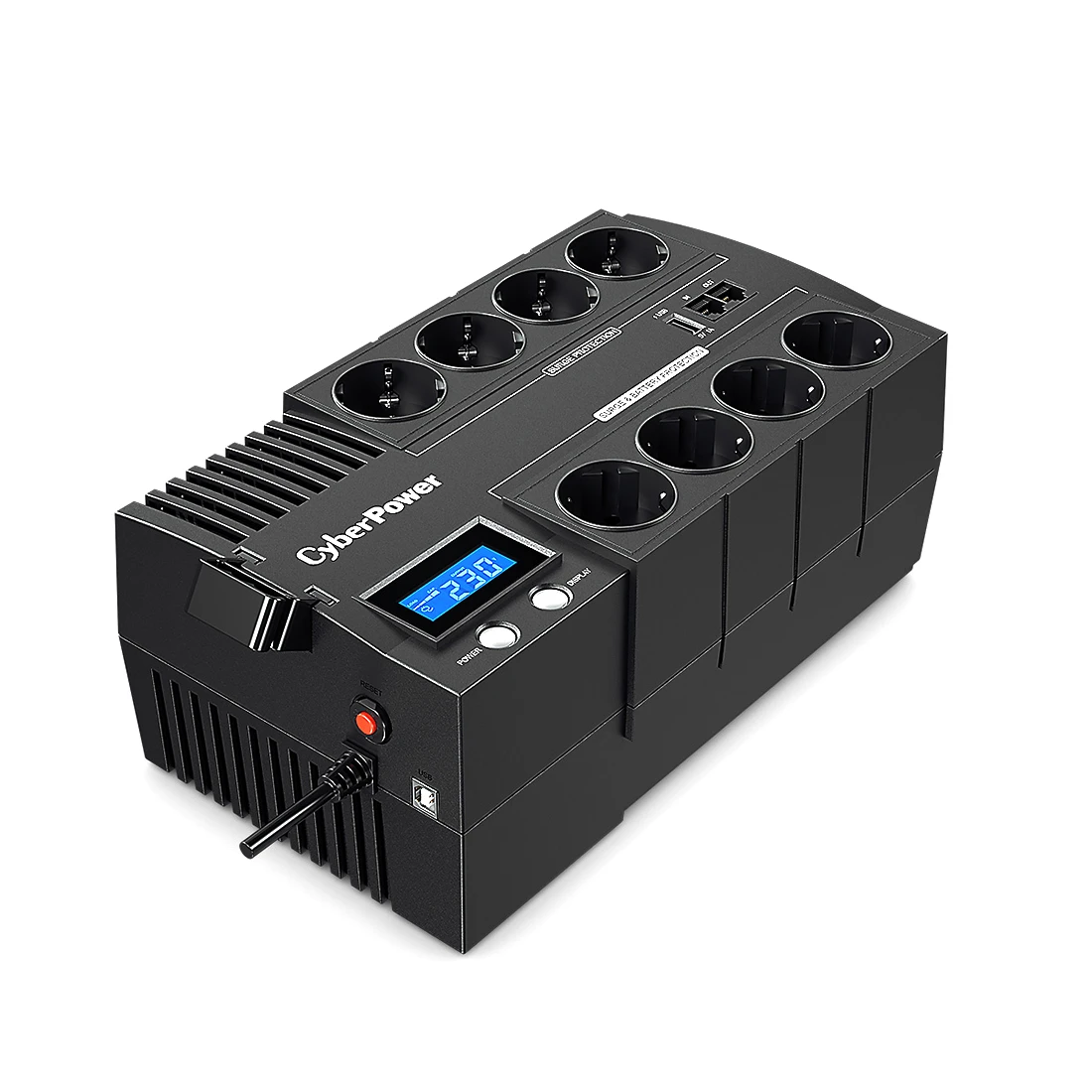 UPS CyberPower BR1000ELCD, 1000VA/600Vt, LCD, 8 розеток