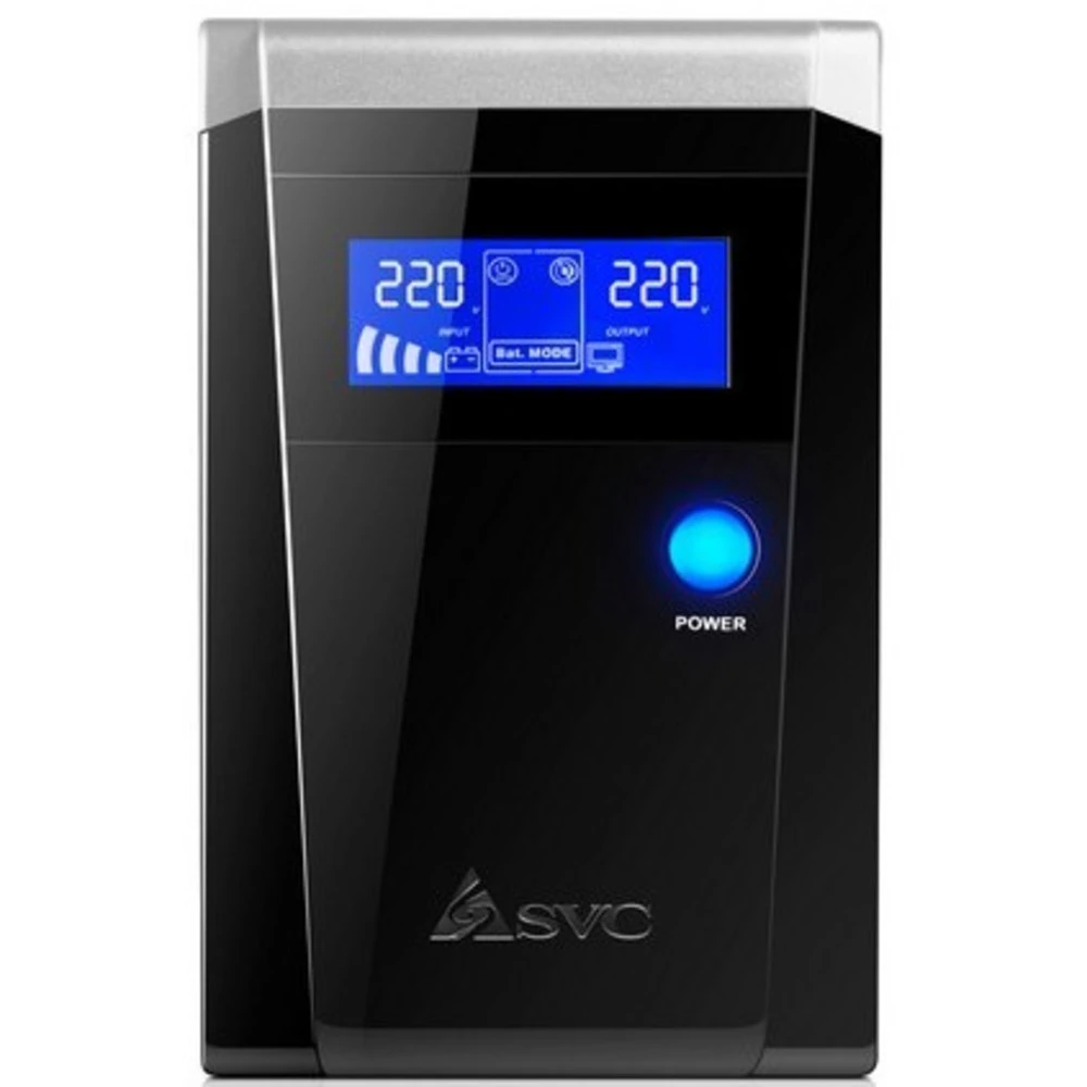 ИБП SVC V-1200-F-LCD, 1200VA/720W, AVR, 3xSchuko — 2