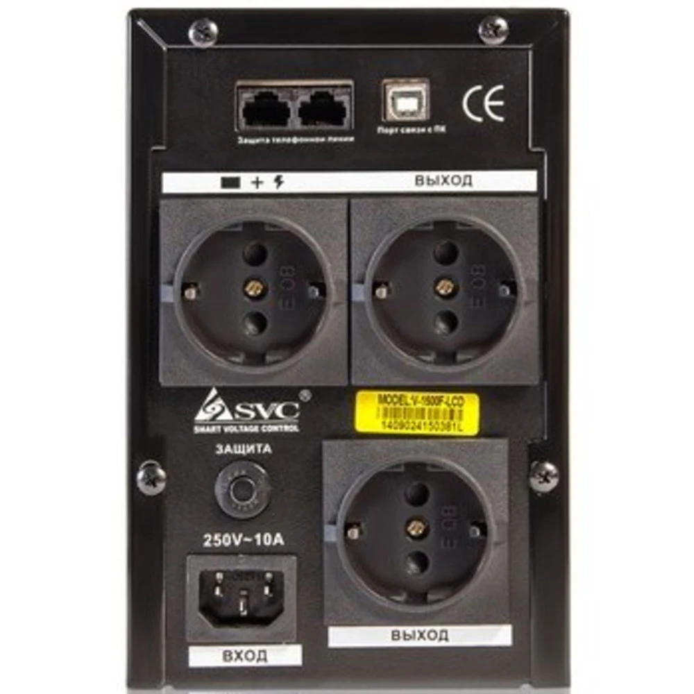 ИБП SVC V-1200-F-LCD, 1200VA/720W, AVR, 3xSchuko — 3