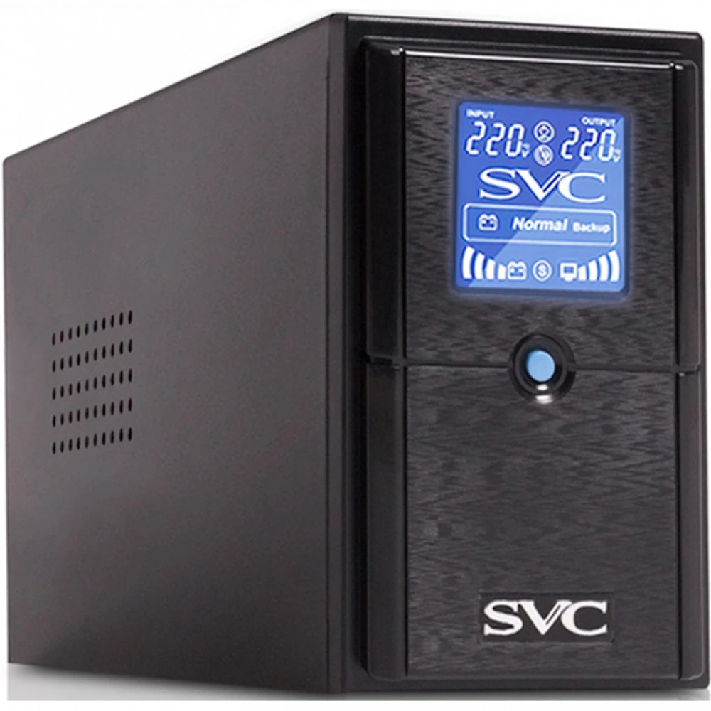 ИБП SVC V-650-L-LCD, 650ВА/390Вт, AVR 165-275В, 3 розетки, черный