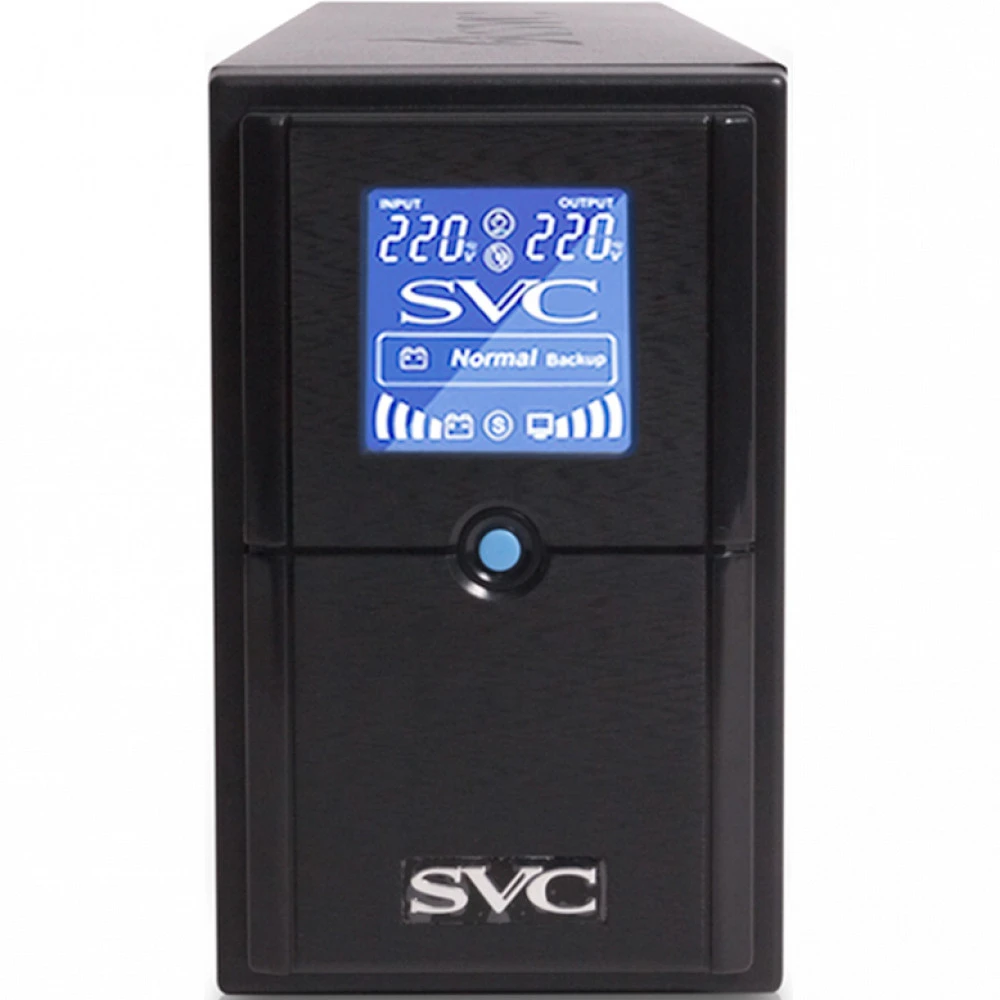 ИБП SVC V-650-L-LCD, 650ВА/390Вт, AVR 165-275В, 3 розетки, черный — 2