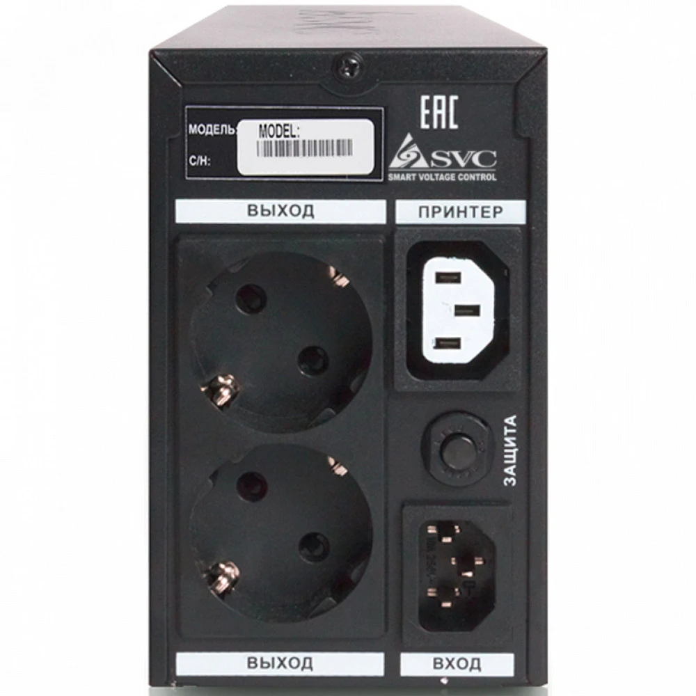 ИБП SVC V-650-L-LCD, 650ВА/390Вт, AVR 165-275В, 3 розетки, черный — 3