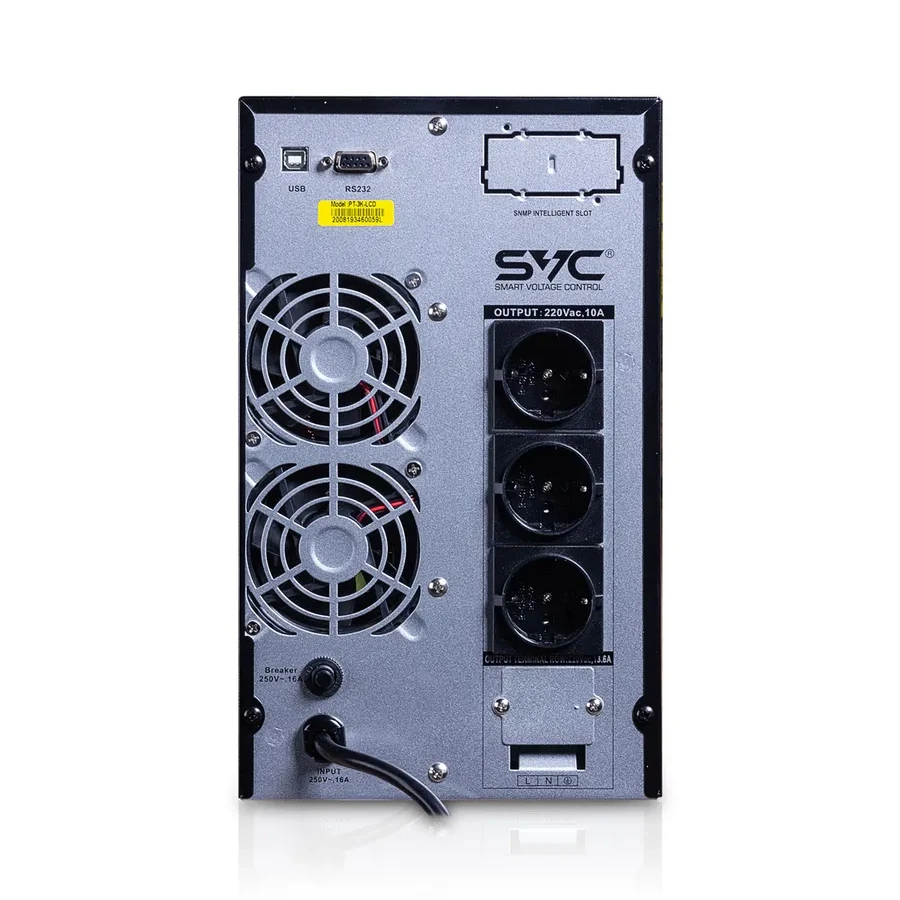 ИБП SVC PT-3K-LCD, 3000ВА/3000Вт, Online, LCD, USB, RS-232, SMART — 3