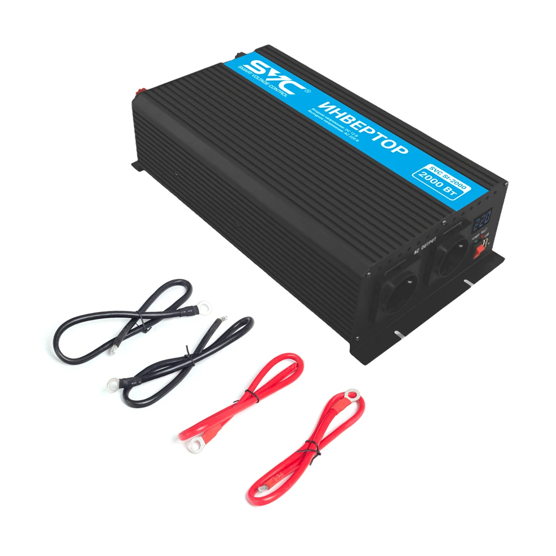 Инвертор SVC SI-2000, 2000ВА/2000Вт, USB, черный — 3