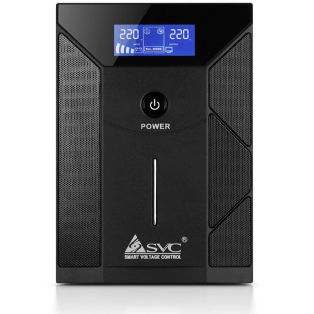 ИБП UPS SVC V-2000-F-LCD,Smart, AVR 2000VA/1200W, 12V/9Ah*2, (4) Schuko — 2