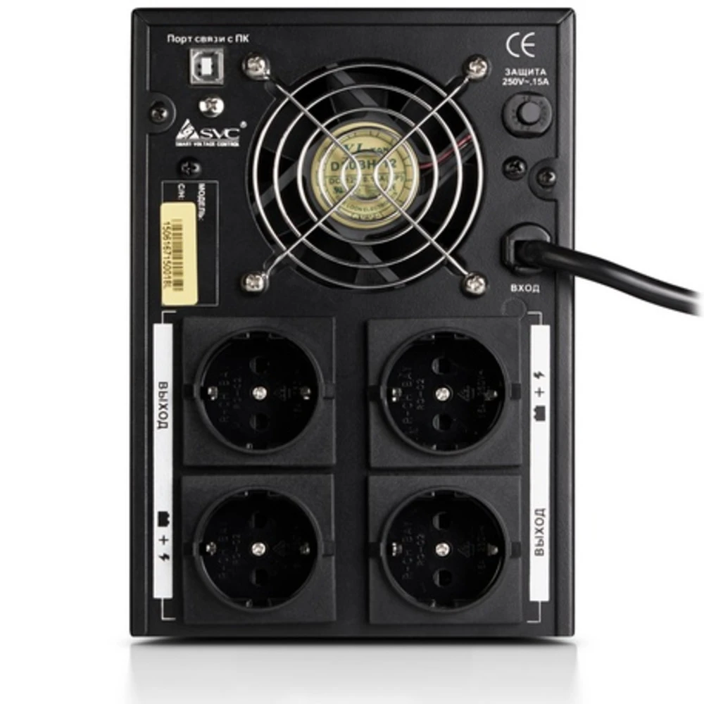 ИБП UPS SVC V-2000-F-LCD,Smart, AVR 2000VA/1200W, 12V/9Ah*2, (4) Schuko — 3