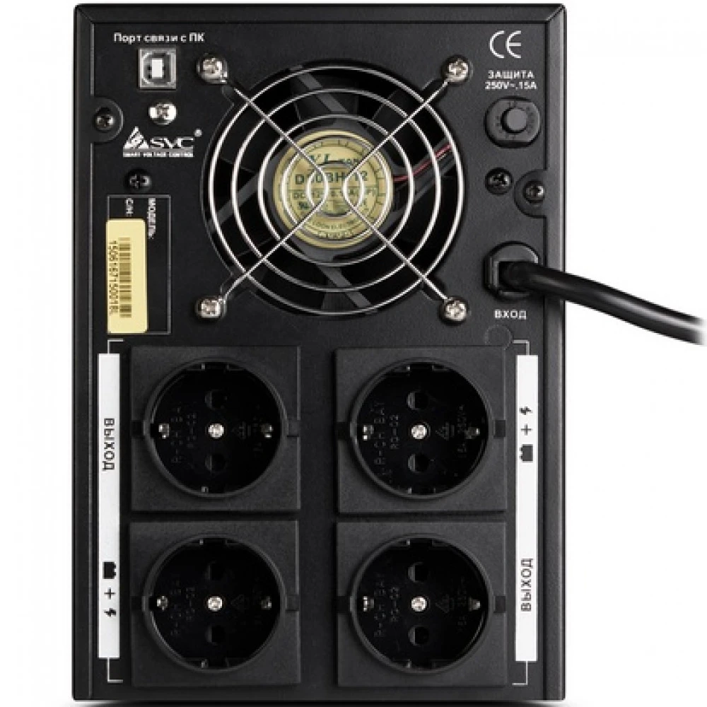 ИБП UPS SVC V-2000-F-LCD,Smart, AVR 2000VA/1200W, 12V/9Ah*2, (4) Schuko — 5