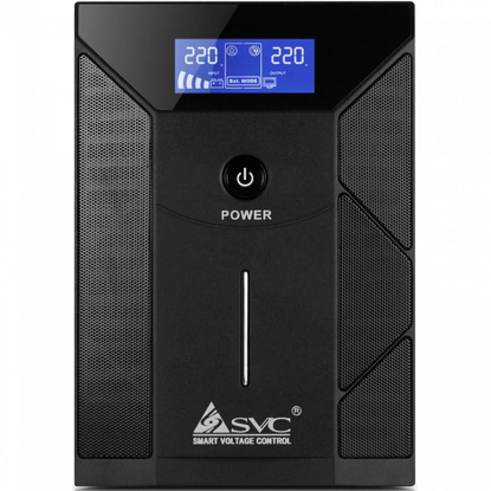 ИБП UPS SVC V-3000-F-LCD,Smart, AVR 3000VA/1800W, 12V/7.5Ah*4, (4) Schuko — 2