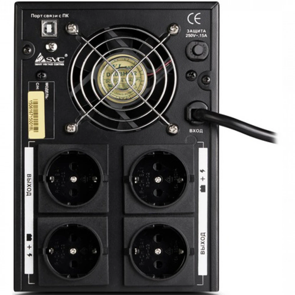 ИБП UPS SVC V-3000-F-LCD,Smart, AVR 3000VA/1800W, 12V/7.5Ah*4, (4) Schuko — 3