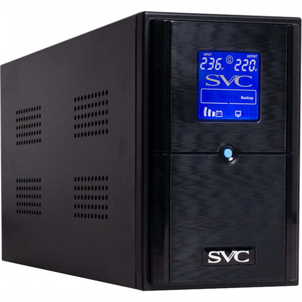 ИБП UPS SVC V-1500-L-LCD, AVR, 1500VA/900W, 12V/9Ah*2, (3) Schuko