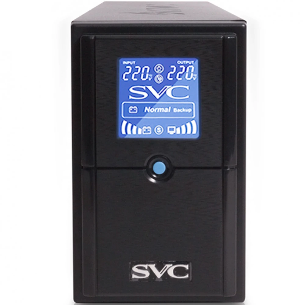 ИБП UPS SVC V-800-L-LCD, 800VA/480W, 12V/9Ah*1, (2) Schuko + (1) C13 — 2